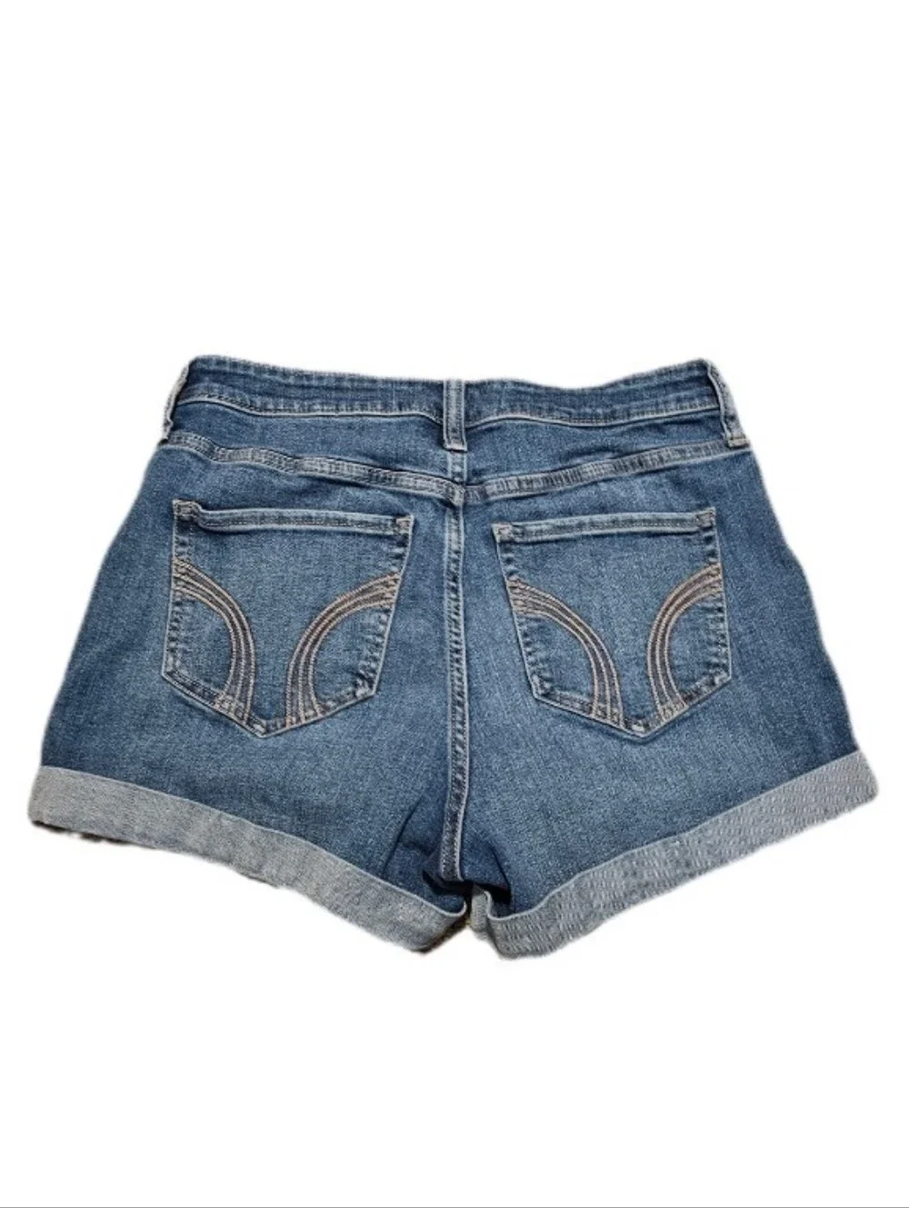 Vintage Blue Denim Roll-Cuff Women's Shorts